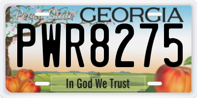 GA license plate PWR8275