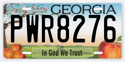 GA license plate PWR8276
