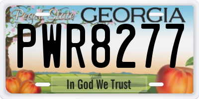GA license plate PWR8277