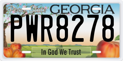 GA license plate PWR8278