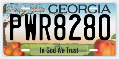 GA license plate PWR8280