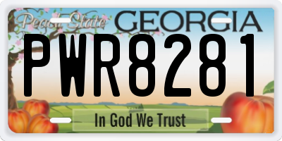 GA license plate PWR8281