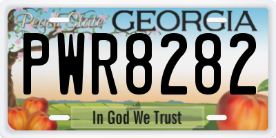 GA license plate PWR8282