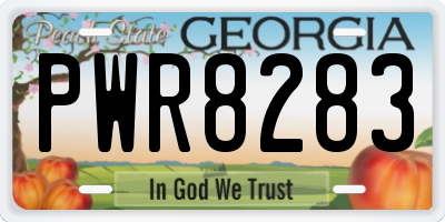 GA license plate PWR8283