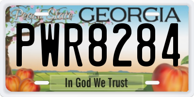 GA license plate PWR8284