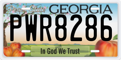 GA license plate PWR8286