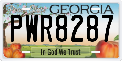 GA license plate PWR8287