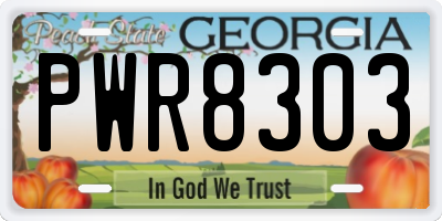 GA license plate PWR8303
