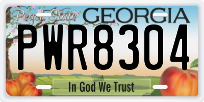 GA license plate PWR8304