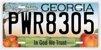 GA license plate PWR8305