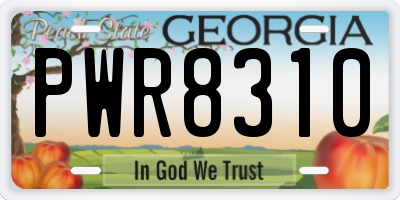 GA license plate PWR8310