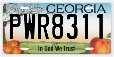 GA license plate PWR8311