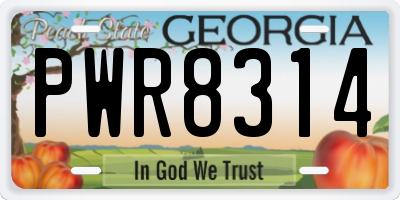 GA license plate PWR8314