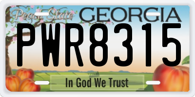 GA license plate PWR8315