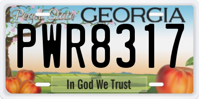 GA license plate PWR8317