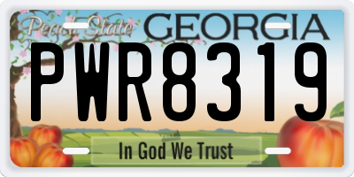 GA license plate PWR8319