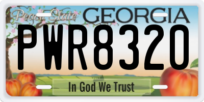GA license plate PWR8320