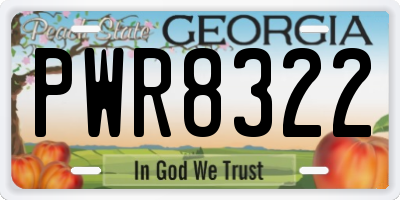 GA license plate PWR8322