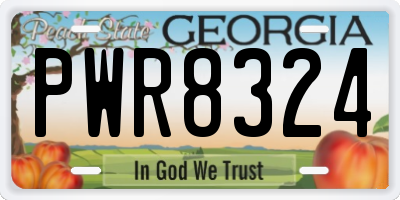 GA license plate PWR8324