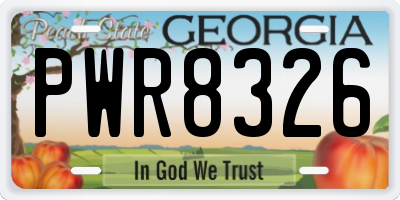 GA license plate PWR8326