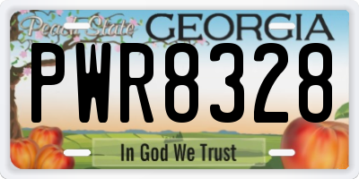 GA license plate PWR8328