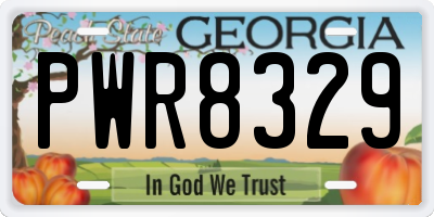GA license plate PWR8329