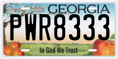 GA license plate PWR8333