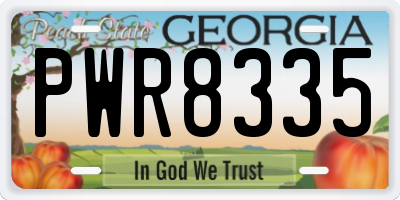 GA license plate PWR8335