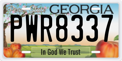 GA license plate PWR8337