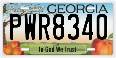 GA license plate PWR8340