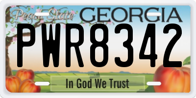 GA license plate PWR8342
