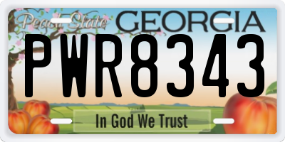 GA license plate PWR8343