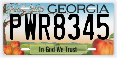 GA license plate PWR8345