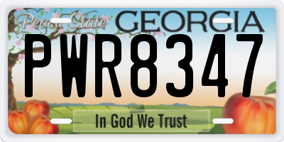 GA license plate PWR8347