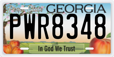 GA license plate PWR8348