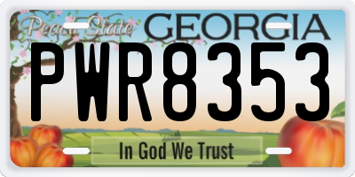 GA license plate PWR8353