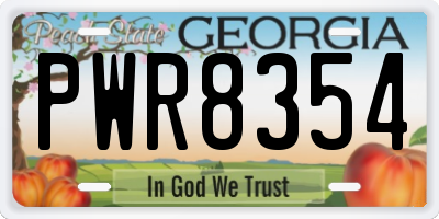 GA license plate PWR8354