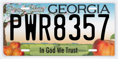 GA license plate PWR8357