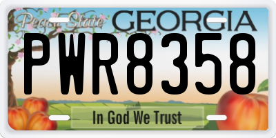 GA license plate PWR8358