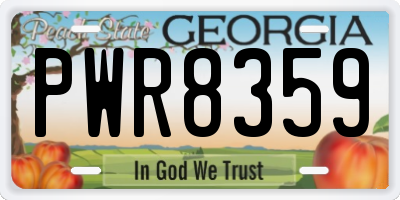 GA license plate PWR8359