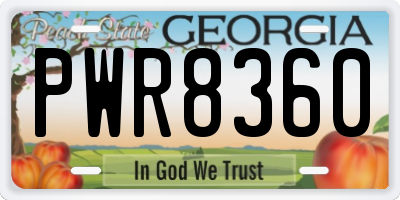 GA license plate PWR8360