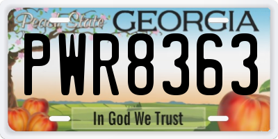 GA license plate PWR8363