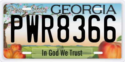 GA license plate PWR8366