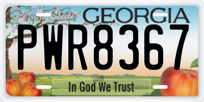 GA license plate PWR8367