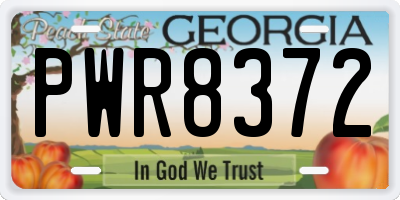 GA license plate PWR8372