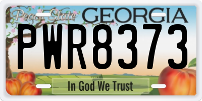 GA license plate PWR8373