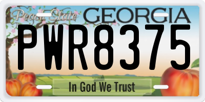 GA license plate PWR8375