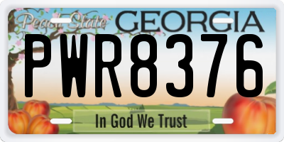 GA license plate PWR8376