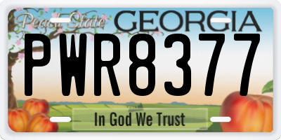 GA license plate PWR8377