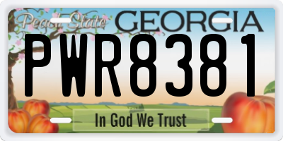 GA license plate PWR8381